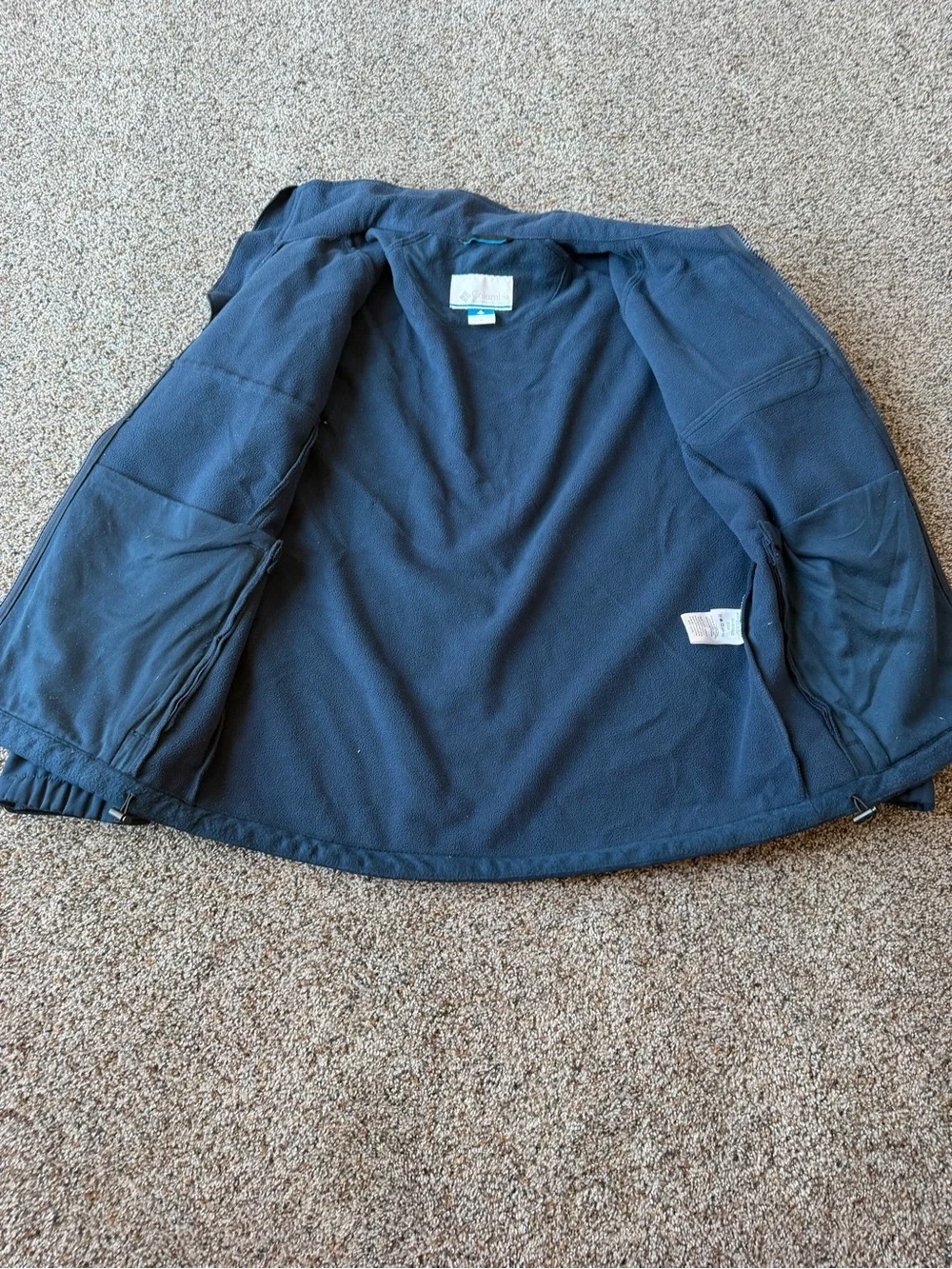 Columbia Omni-Shield Men's M Navy Fleece Lined Softshell Jacket Full Zip
